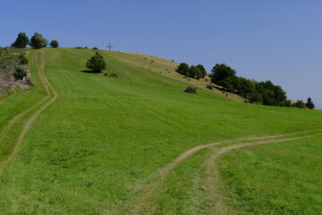 Landschaft am Himmeldunkberg im Biosh&auml;renreservat Rh&ouml;n zwischen Hessischer Rh&ouml;n und Bayerischer Rh&ouml;n, Deutschland