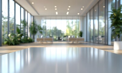 Fototapeta premium Blur focus of White open space office interior can be used as background 