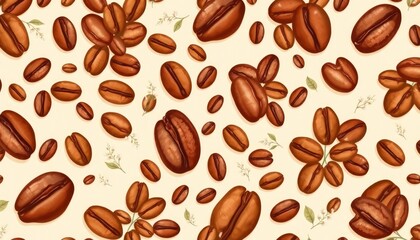 Obraz premium coffee beans seamless pattern