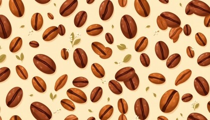 Obraz premium coffee beans seamless pattern