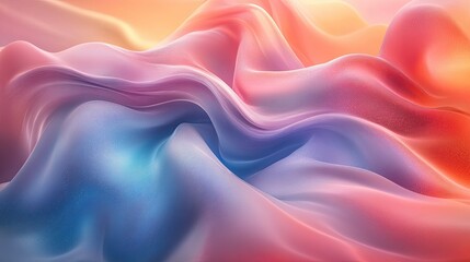 Abstract pastel color waves, flowing fabric texture background.