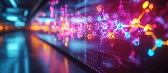 Neon Network: A Futuristic Digital Data Visualization