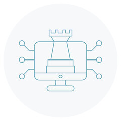 Digital Strategy Icon, Harnessing Technology to Drive Digital Transformation, Crafting a Winning Digital Strategy for Business Growth Vector