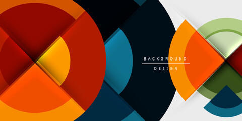 Obraz premium Techno circles and semi circles. Vector Illustration For Wallpaper, Banner, Background, Card, Book Illustration, landing page