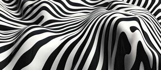 Obraz premium Abstract Black and White Wavy Stripes Illusion