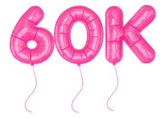 60K Follow Pink Balloon