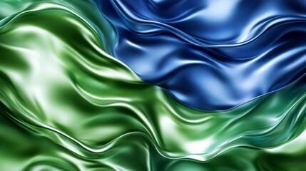 Obraz premium Abstract Green And Blue Draped Silk Fabric