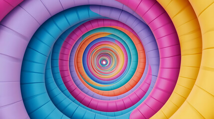 Obraz premium Colorful spiral tunnel animation digital art abstract design vibrant environment whimsical viewpoint creative concept