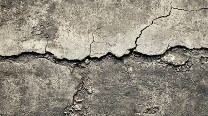 Obraz premium Cracked Concrete Surface Showing Extensive Damage