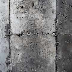 Aged concrete wall texture with cracks, seams, and rugged gray surface.
