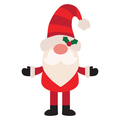 Christmas Santa Claus   gnome  vector cartoon illustration