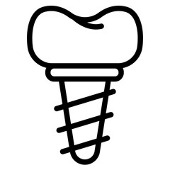 Dental implants Line Icon