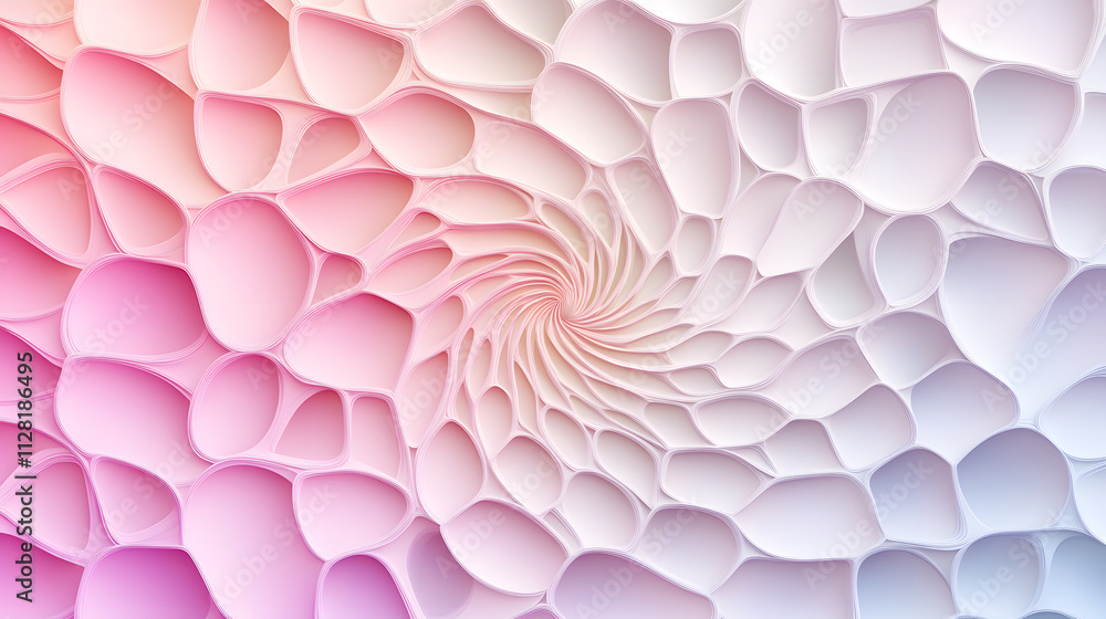 Poster dynamic spiral pattern abstract art digital design soft colors close-up view visual harmony for crea