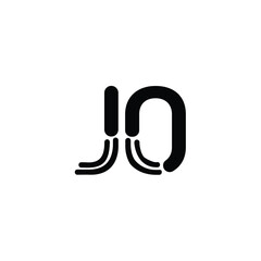 JO monogram logo design letter text name symbol monochrome logotype alphabet character simple logo