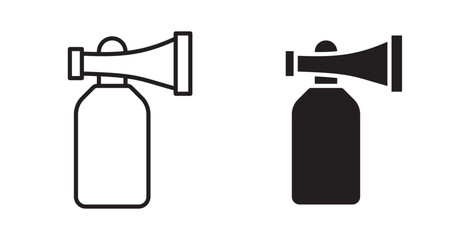 Air horn icons in flat and line style set.