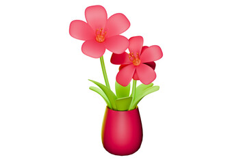 3D Flowers cute low poly