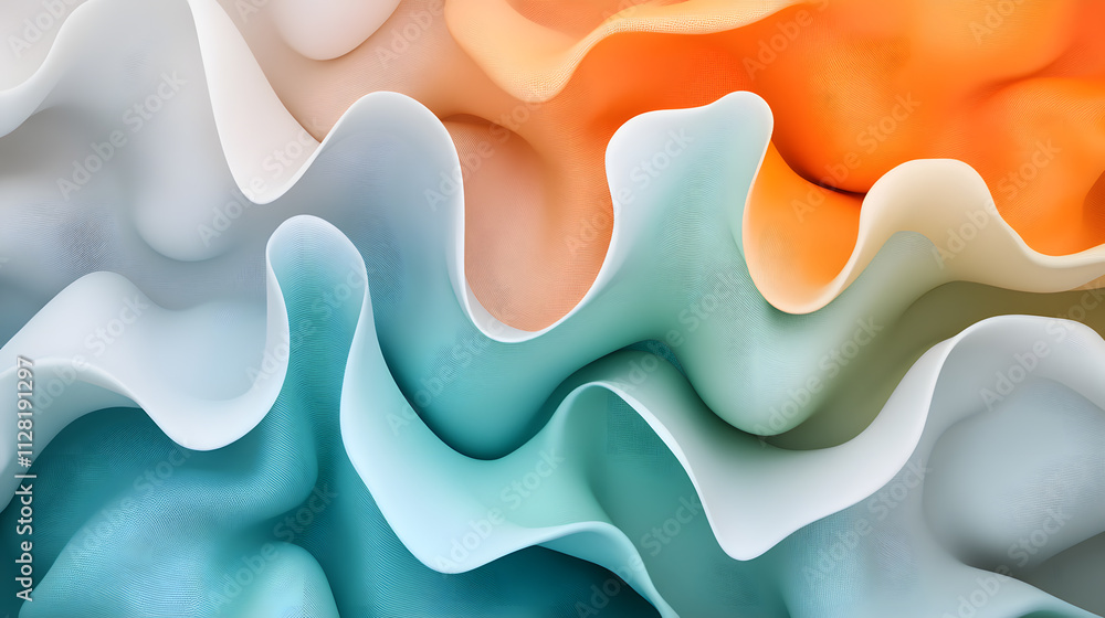 Poster abstract colorful waves digital art creation vibrant environment close-up view dynamic design concep