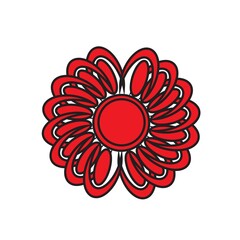 Red Mandala on white background. 