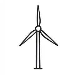 Simple line drawing of a wind turbine.