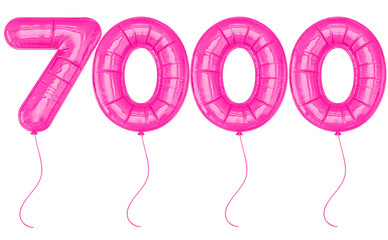 Pink Balloon Number 7000