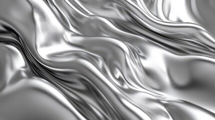 Silver Fabric Draped in Soft Elegant Waves
