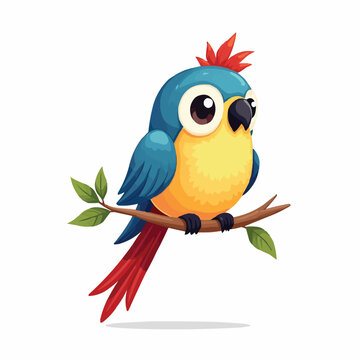 Cute parrot on the branch