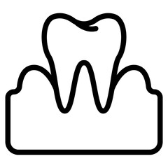 Gum pain Line Icon