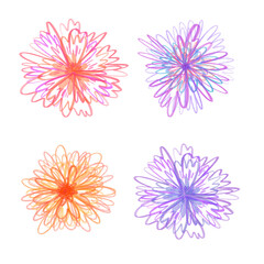 flower line for printing, textile, fashion febric design, scraft 