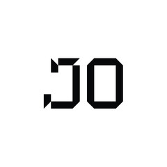 JO monogram logo design letter text name symbol monochrome logotype alphabet character simple logo