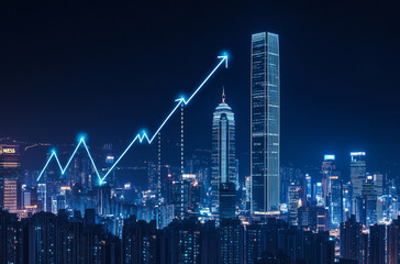 city skyline at night