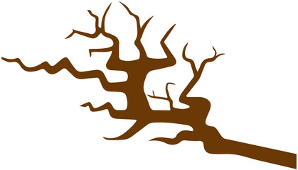 Dry Tree Plant Isolated Icon
