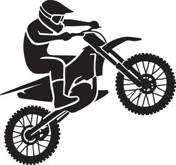 Fototapeta premium Biker in motion silhouette vector illustration design