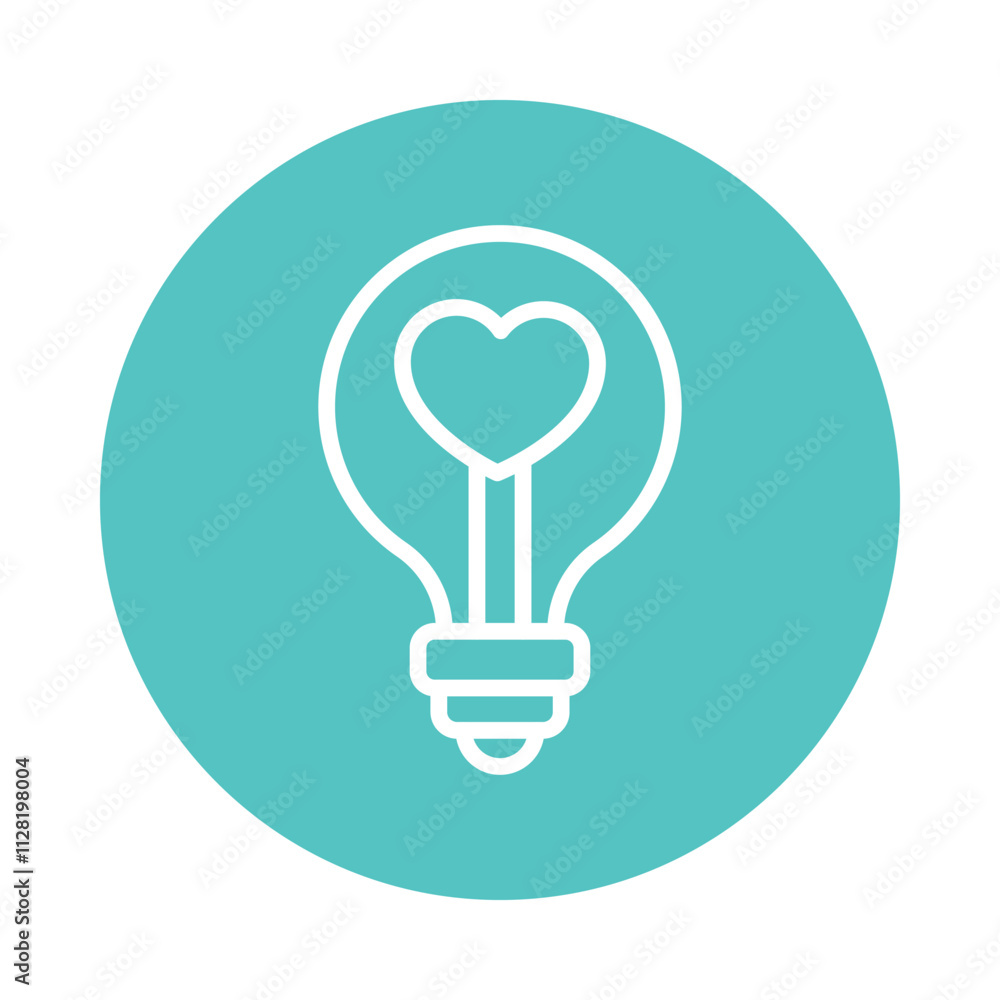 Aufkleber lightbulb vector circle outline icon. eps file 10