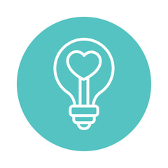 Lightbulb   Vector Circle Outline Icon. Eps file 10