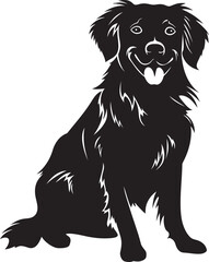 Golden Retriever Silhouette Vector Illustration White Background