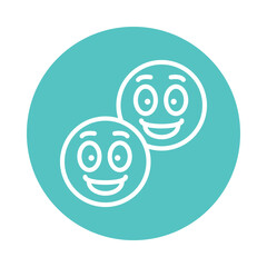 Obraz premium Happy Faces Vector Circle Outline Icon. Eps file 10