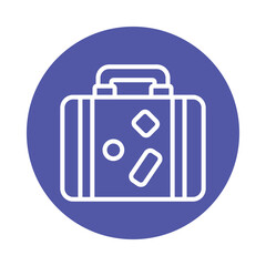 Travel Bag   Vector Circle Outline Icon. Eps file 10