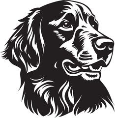 Golden Retriever Silhouette Vector Illustration White Background