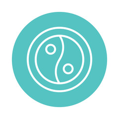 Yin Yange   Vector Circle Outline Icon. Eps file 10