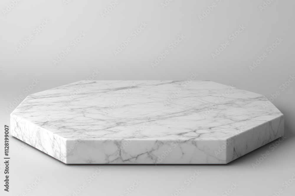 Poster A sleek octagonal marble platform ideal for display or presentation.
