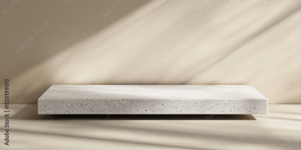 Aufkleber a minimalist concrete platform with soft shadows against a neutral background.
