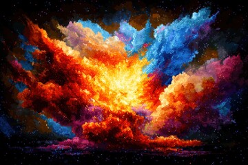 Pixelated Nebula Explosion
