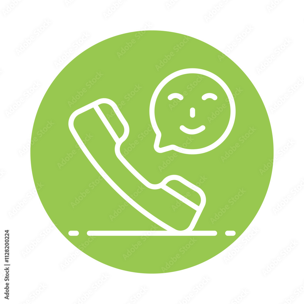 Poster phone call vector circle outline icon. eps file 10
