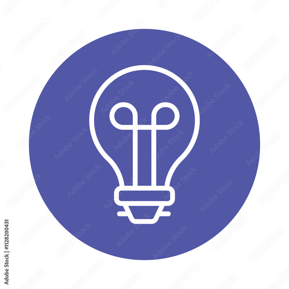 Poster lightbulb vector circle outline icon. eps file 10