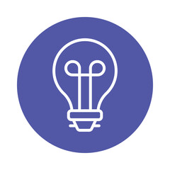 Lightbulb Vector Circle Outline icon. Eps file 10