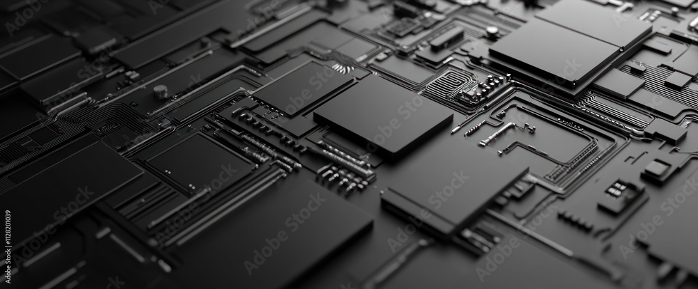 Leinwandbilder abstract close-up of a circuit board with intricate patterns and textures.