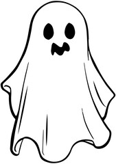 Halloween Ghost sketch icon
