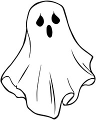 Halloween Ghost sketch icon
