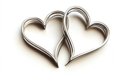 Two intertwined heart shapes design concept.