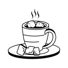 Warm cup of hot cocoa, ready to use icon